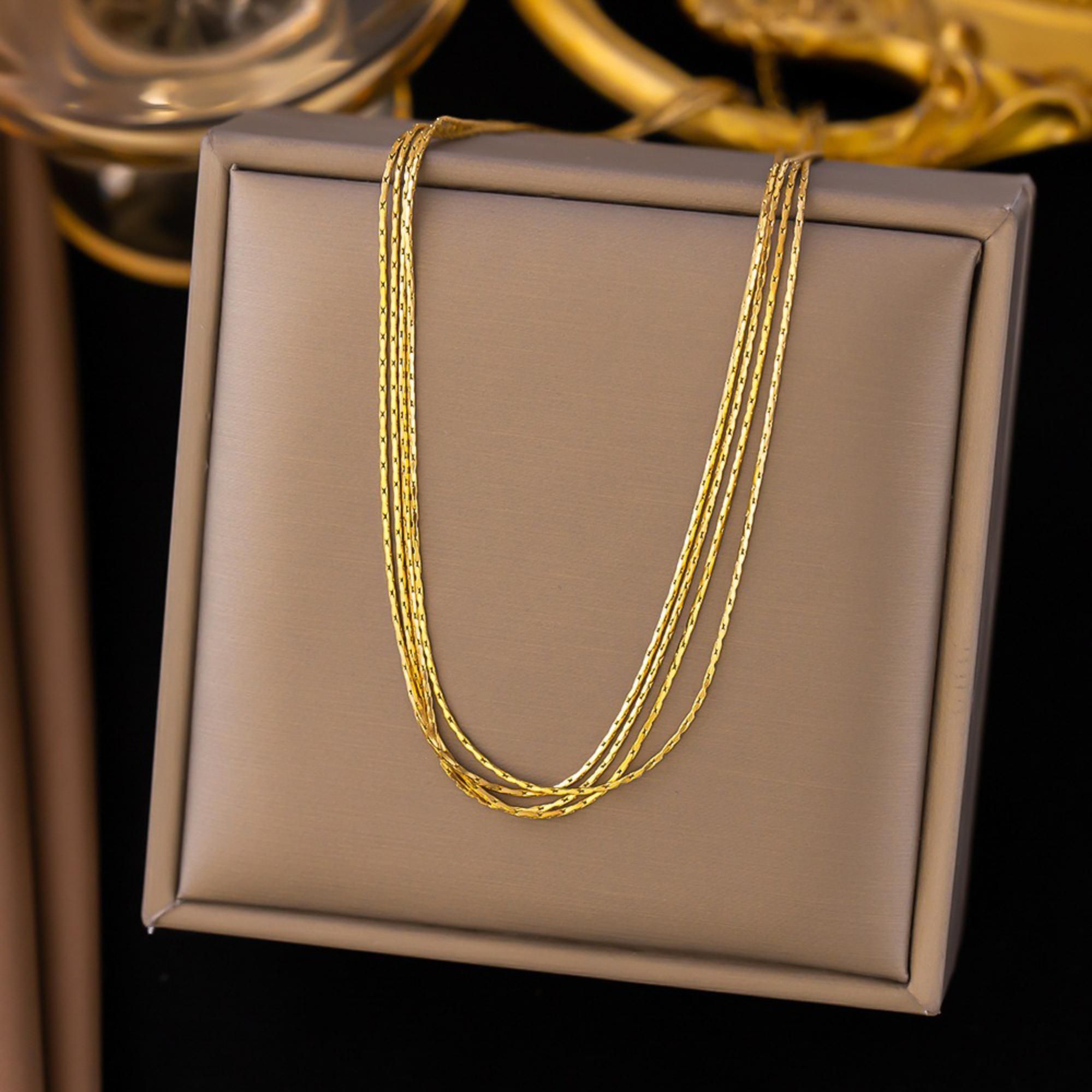 MYKI Anti-Tarnish Multi-Layer Necklace (MK734G-SSYI)
