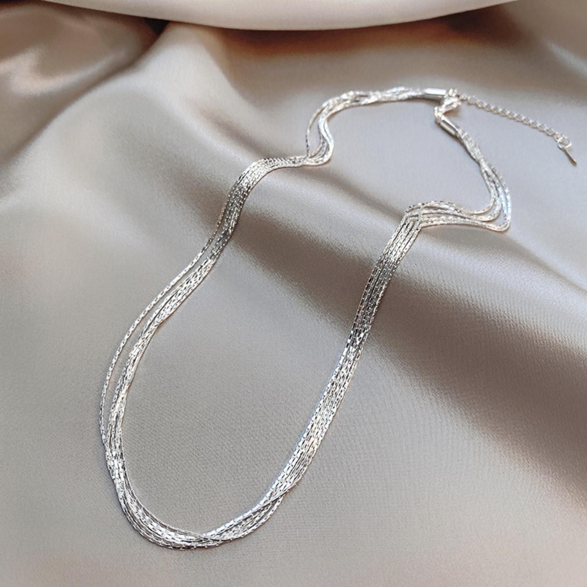 MYKI Anti-Tarnish Multi-Layer Necklace (MK734-SSYI)