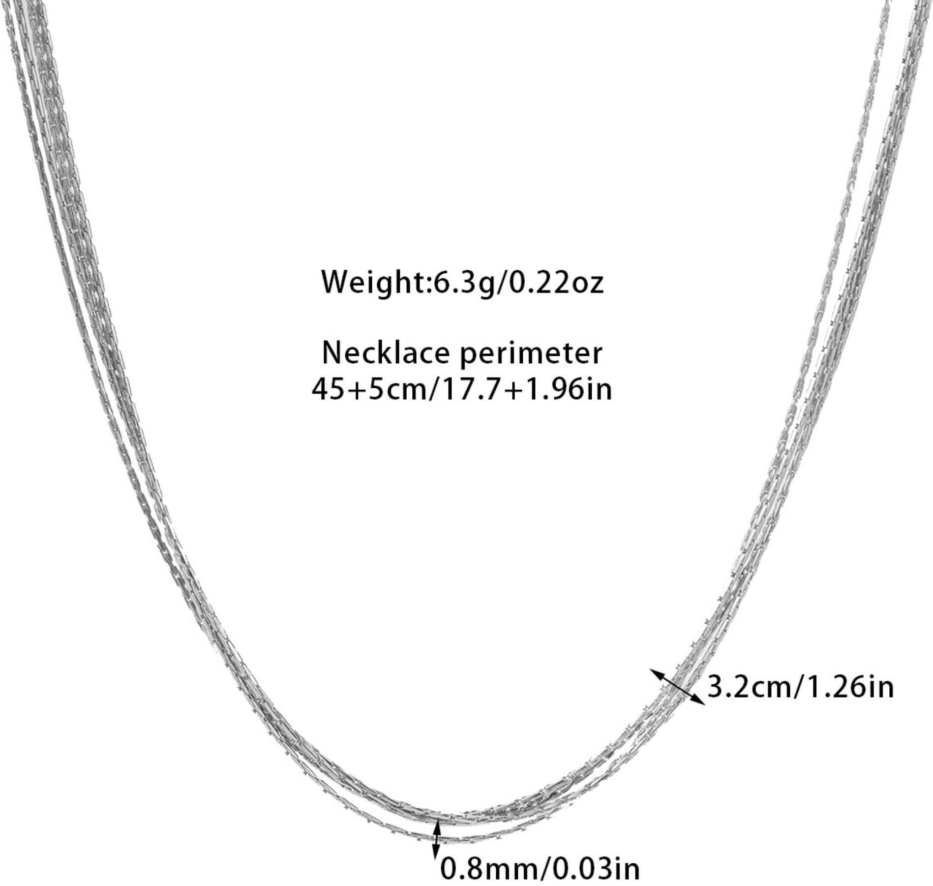 MYKI Anti-Tarnish Multi-Layer Necklace (MK734-SSYI)