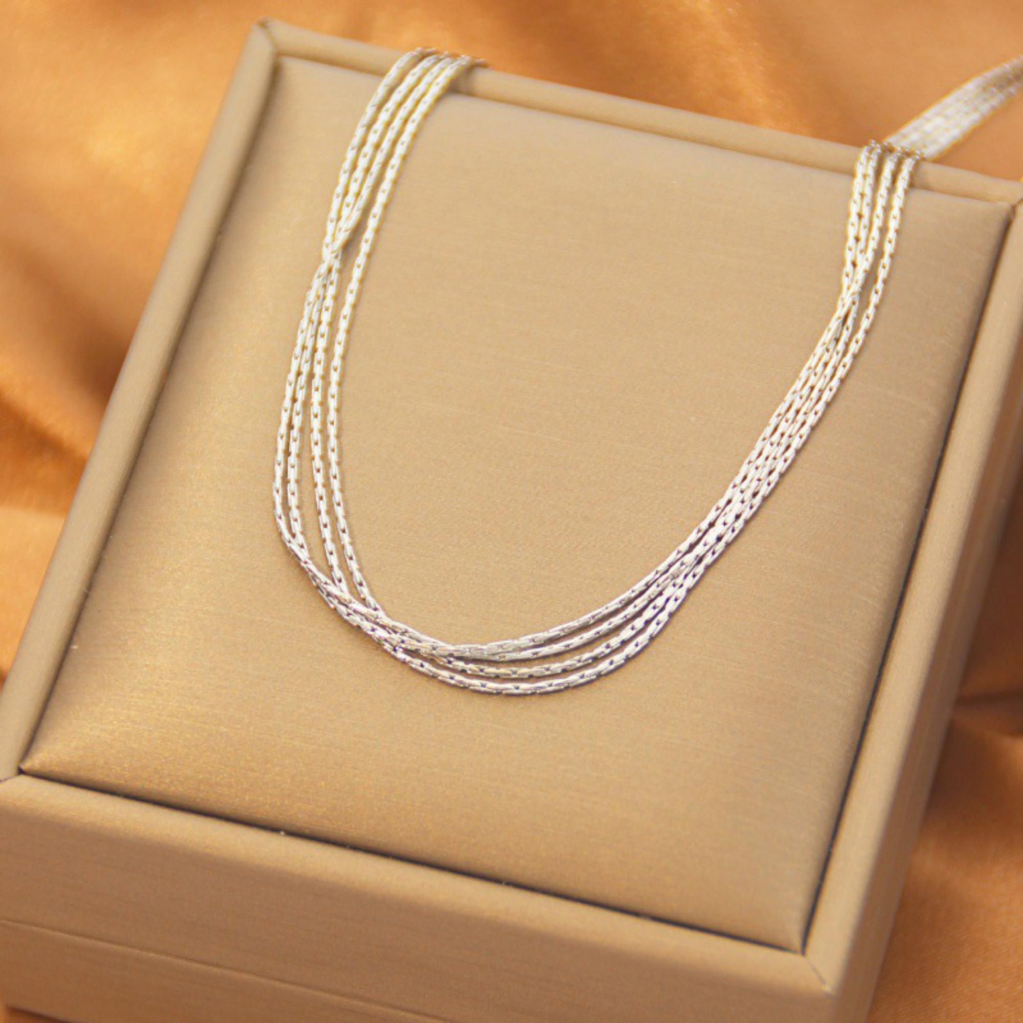 MYKI Anti-Tarnish Multi-Layer Necklace (MK734-SSYI)