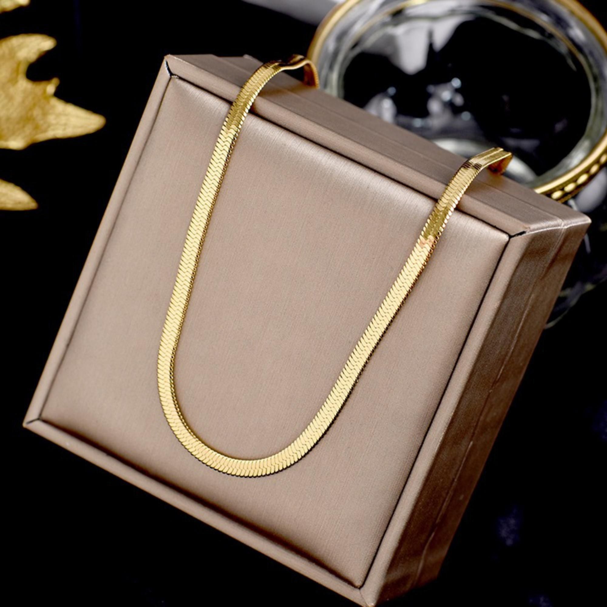 MYKI Presentable Stainless Steel Flat Chain Necklace (MK750-SSYI)