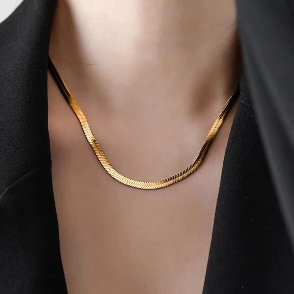 MYKI Presentable Stainless Steel Flat Chain Necklace (MK750-SSYI)