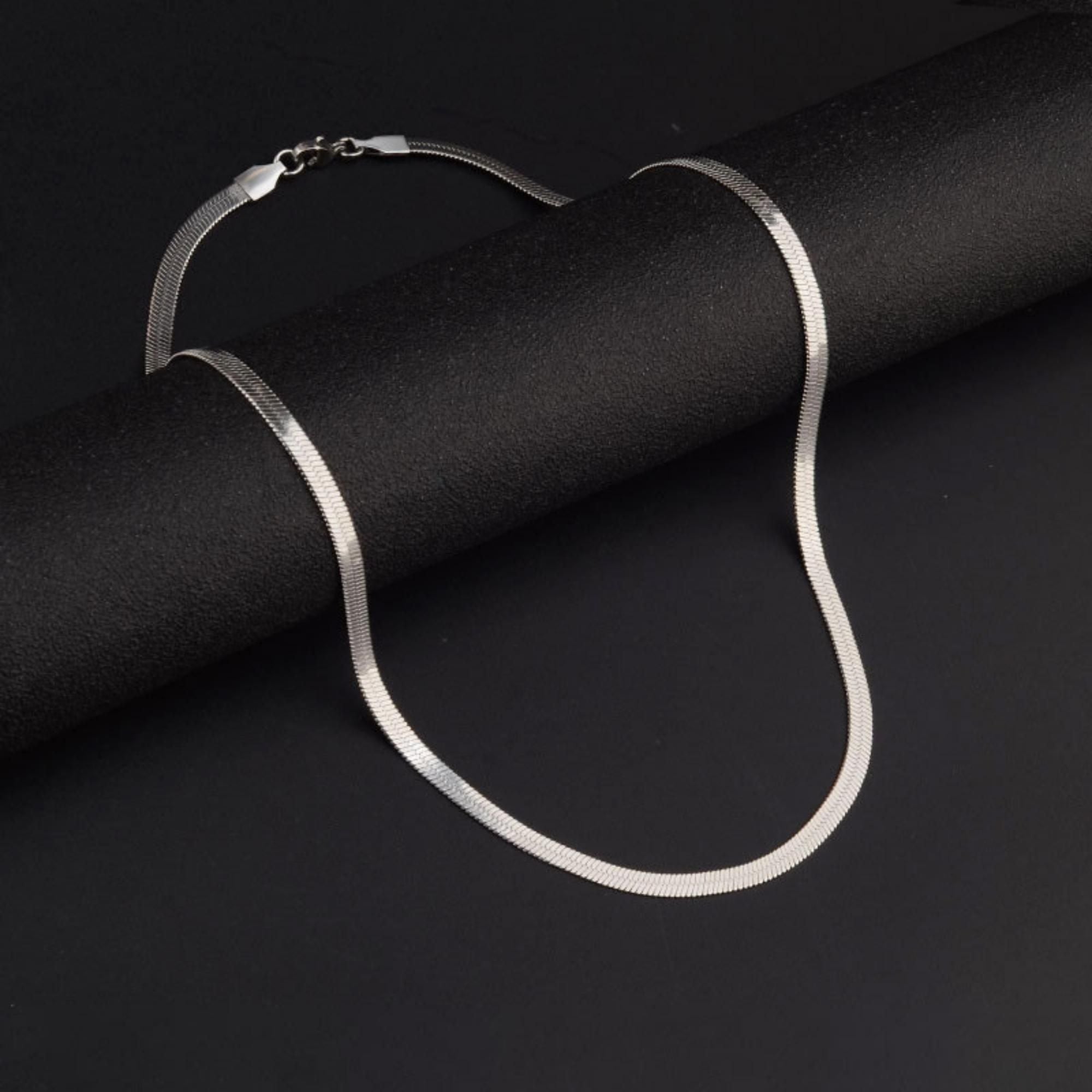 MYKI Presentable Stainless Steel Flat Chain Necklace (MK750-SSYI)