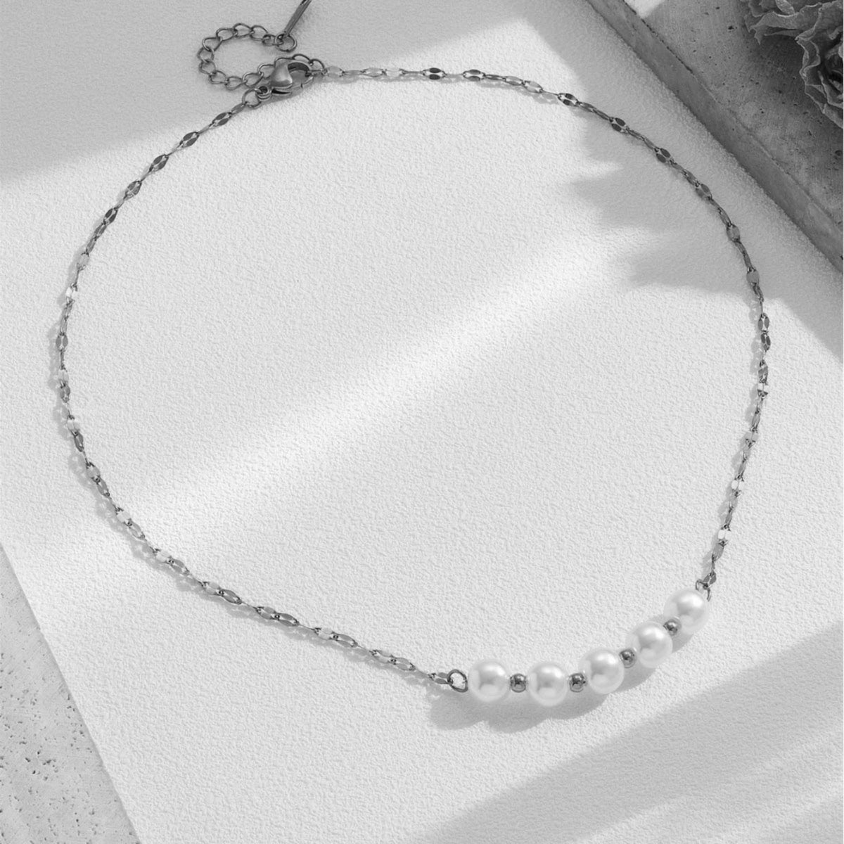 MYKI Pearl Beads Stainless Steel Necklace (MK765-SSYI)