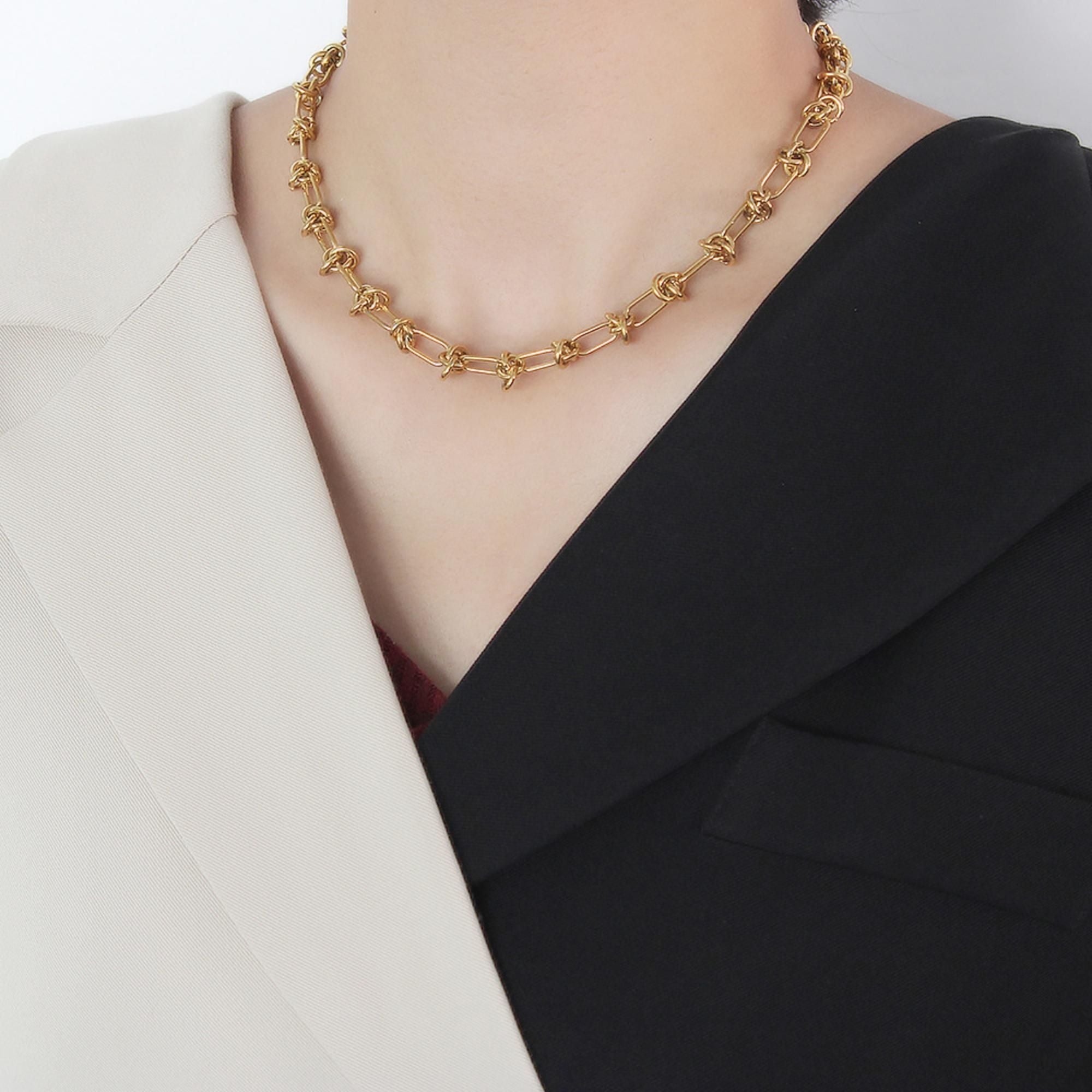 MYKI Chocolate-Box Stainless Steel Necklace (MK766-SSYI)