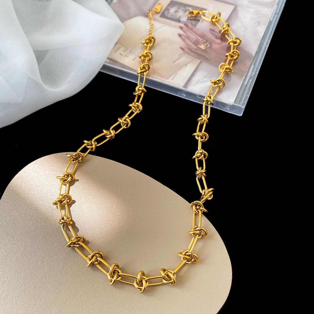 MYKI Chocolate-Box Stainless Steel Necklace (MK766-SSYI)