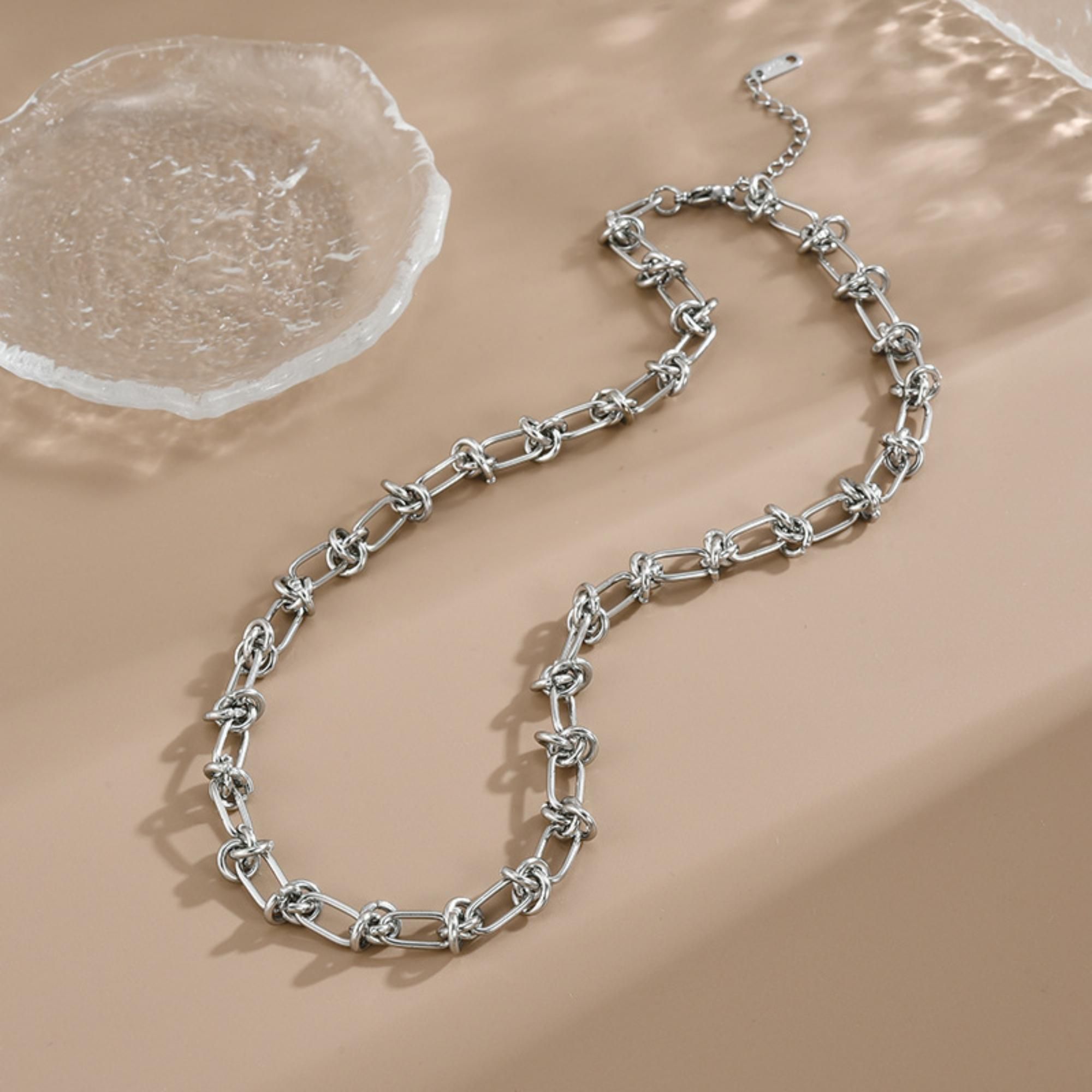 MYKI Chocolate-Box Stainless Steel Necklace (MK766-SSYI)