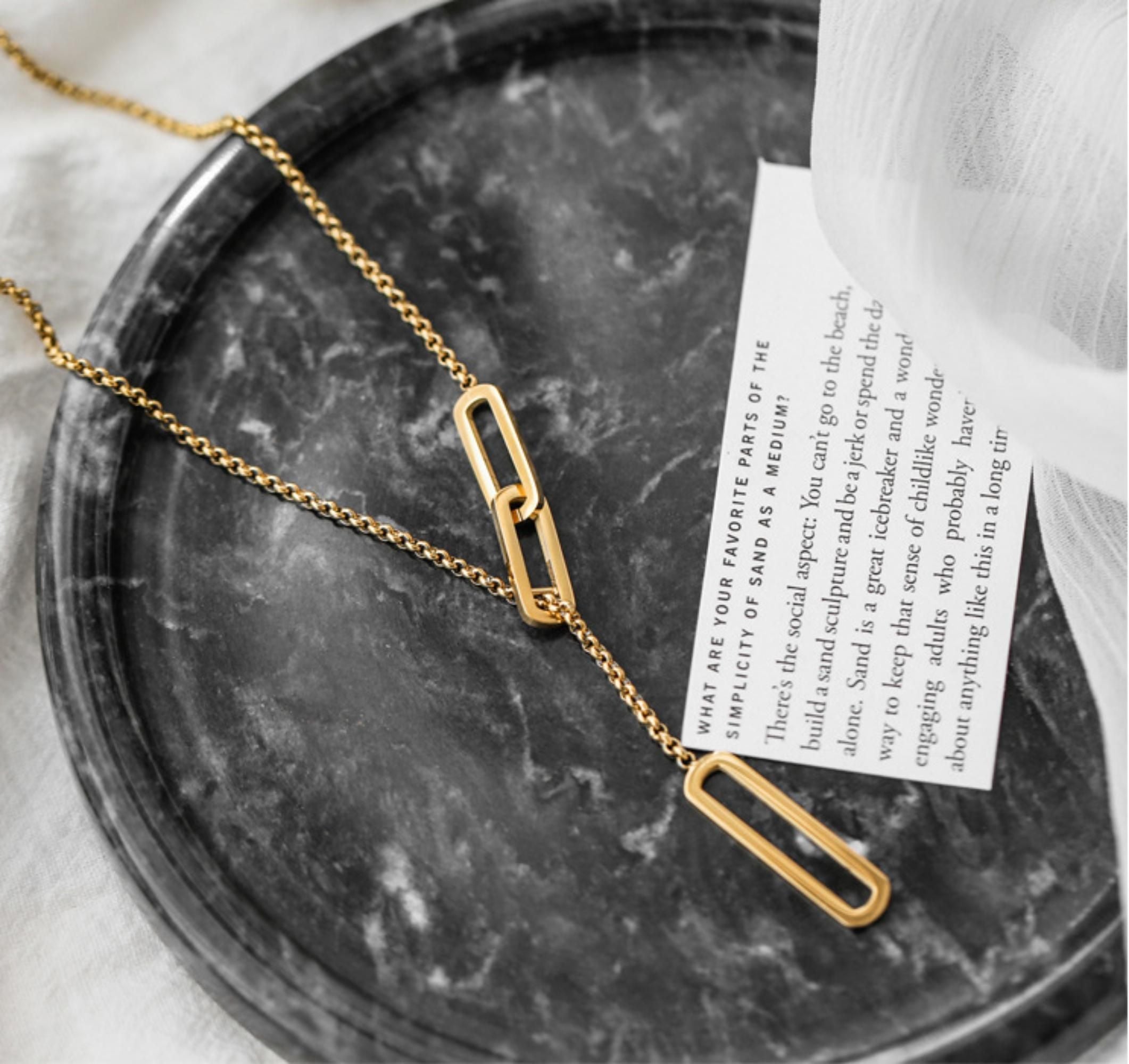 MYKI Eye-Catching Stainless Steel Necklace (MK770G-SSYI)