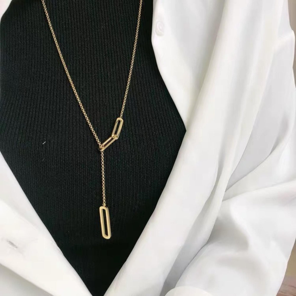 MYKI Eye-Catching Stainless Steel Necklace (MK770-SSYI)