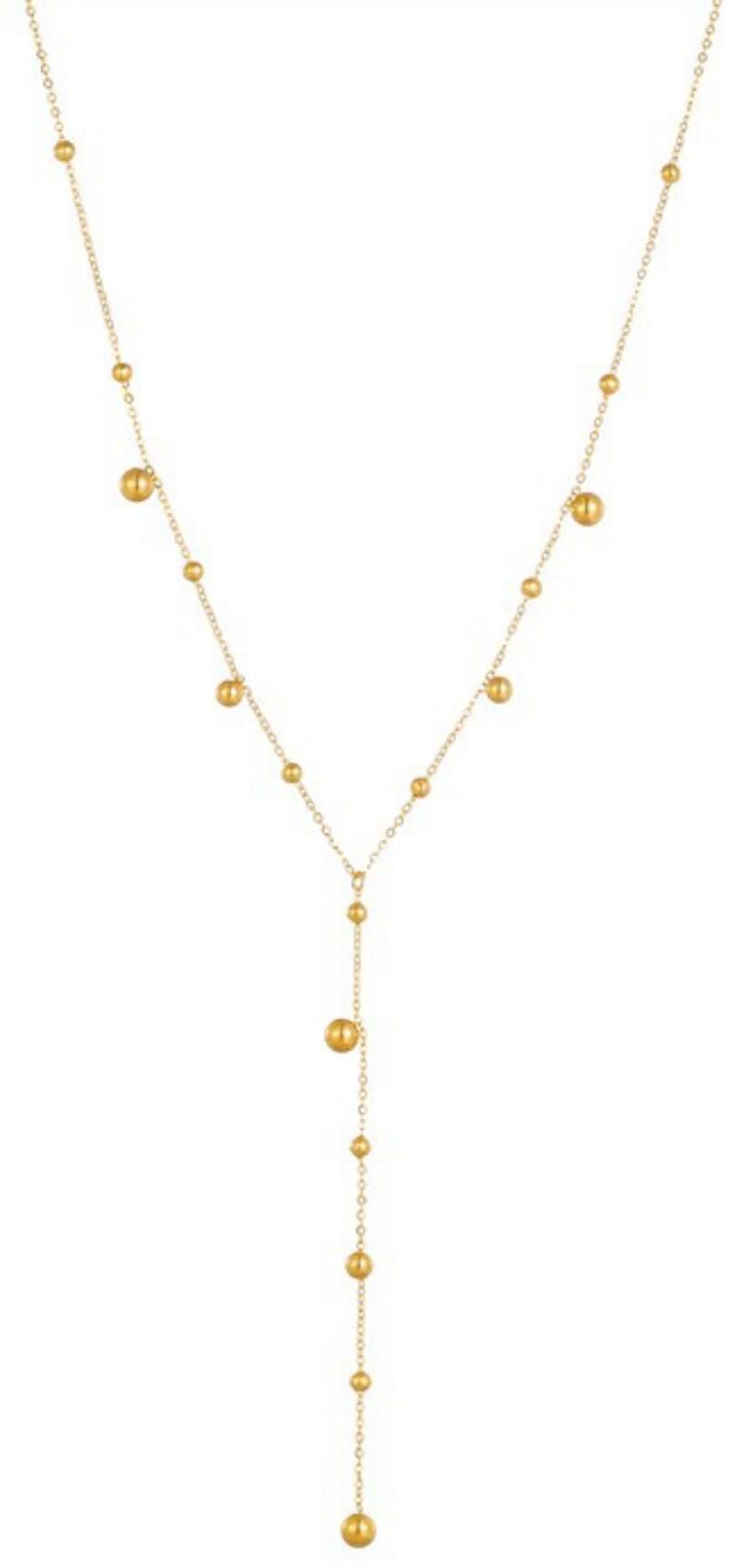 MYKI Flamboyant Hanging Beads Stainless Steel Necklace (MK785-SSYI)
