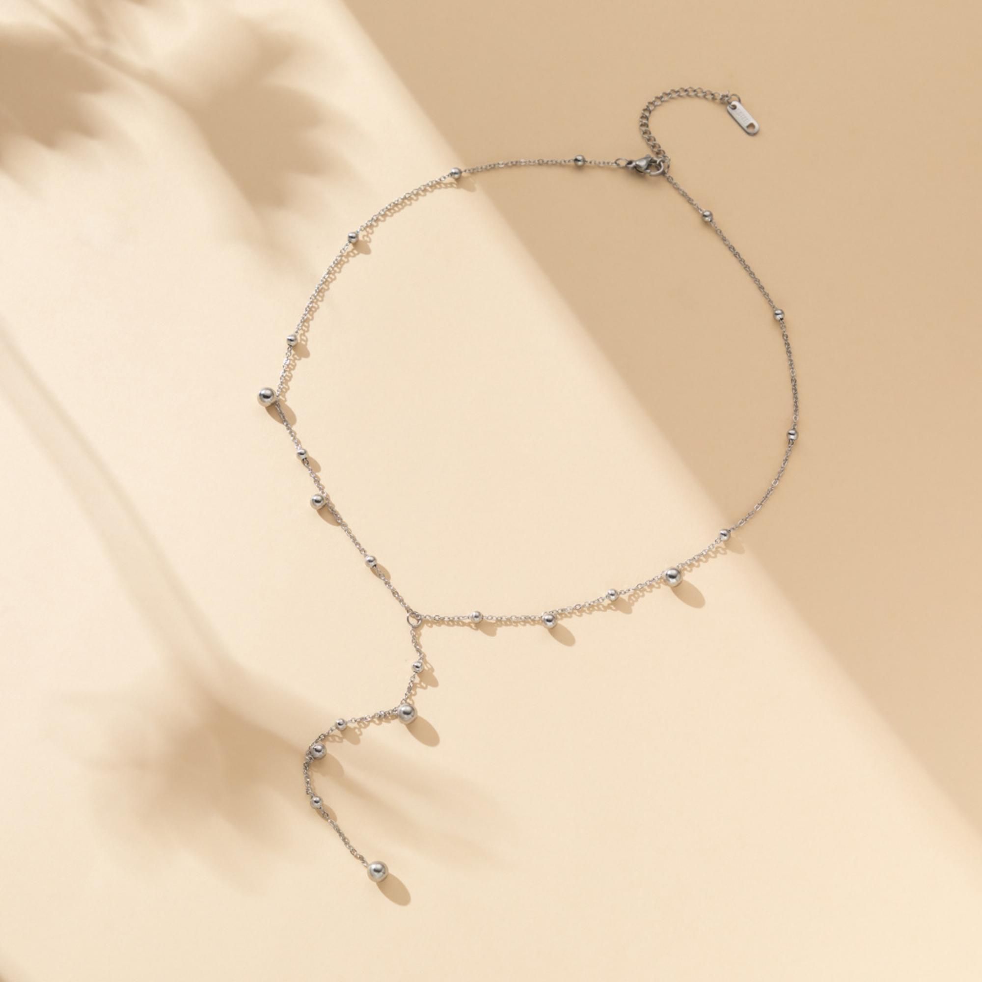 MYKI Flamboyant Hanging Beads Stainless Steel Necklace (MK785-SSYI)