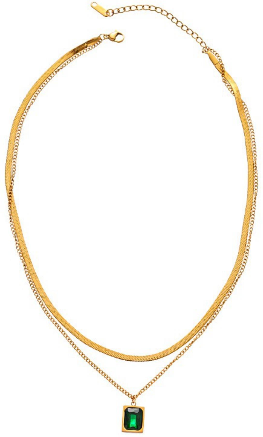 MYKI Esthetic Layered Stainless Steel Necklace (MK796G-SSYI)