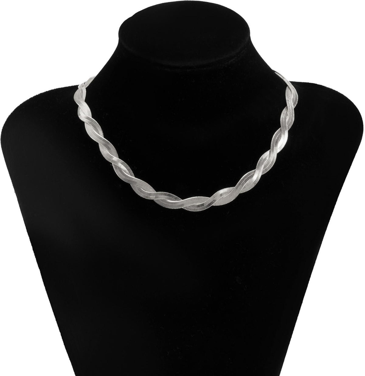 MYKI Twisted Flat Chain Necklace (MK852-SSYI)