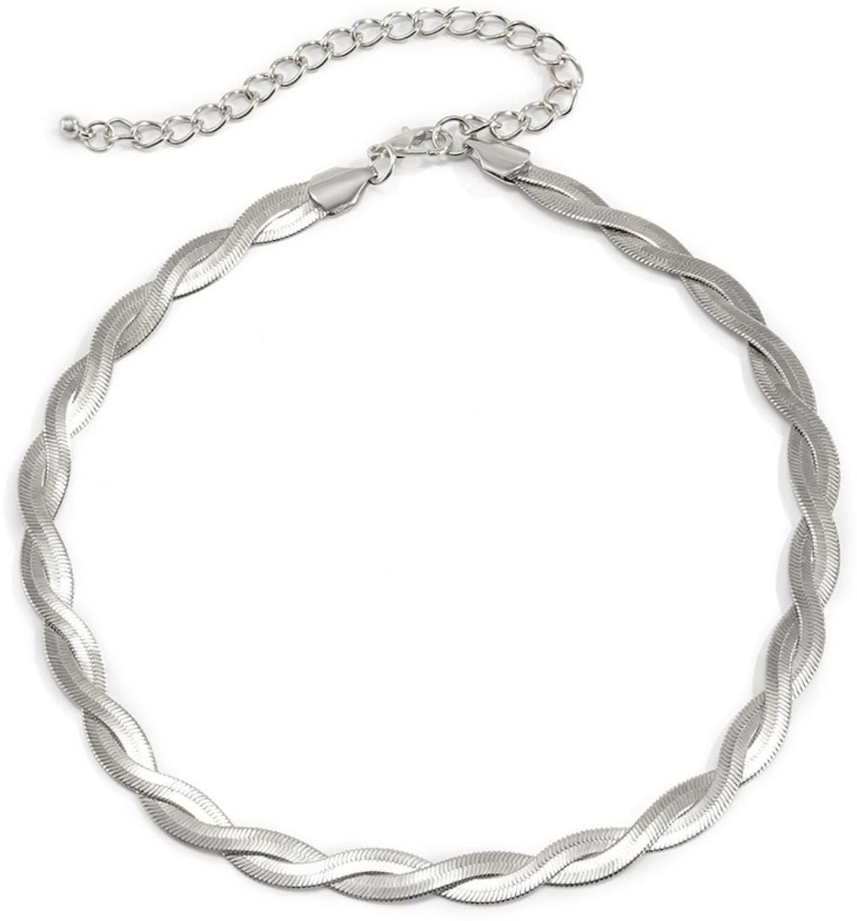 MYKI Twisted Flat Chain Necklace (MK852-SSYI)