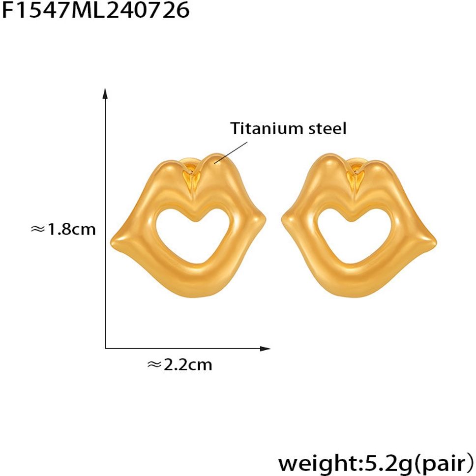 MYKI Gold Plated Anti Tarnish Open Heart Stud Earrings | MYKI (MKERCH1001G-SSYI)