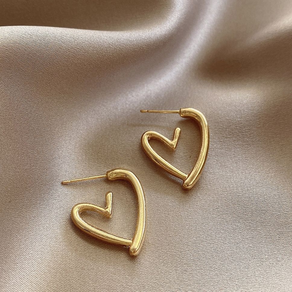 MYKI Anti Tarnish Abstract Heart Hoop Earrings | MYKI (MKERCH1004-SSYI)