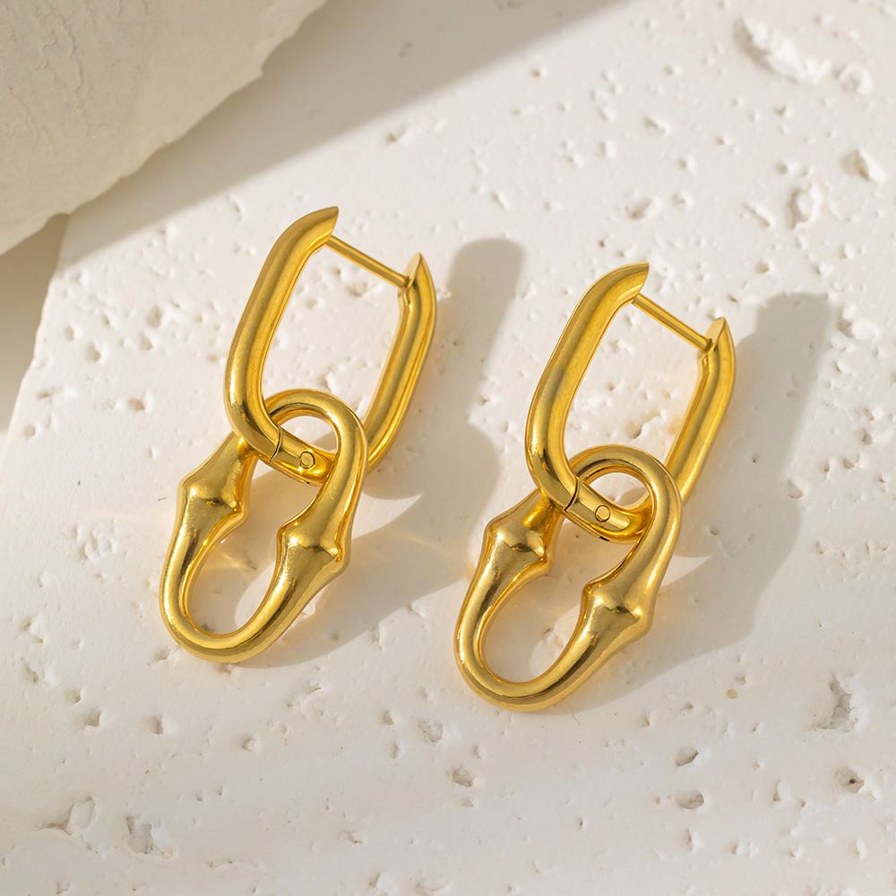 MYKI Gold Plated Chain Link Anti Tarnish Earrings | MYKI (MKERCH1008G-SSYI)