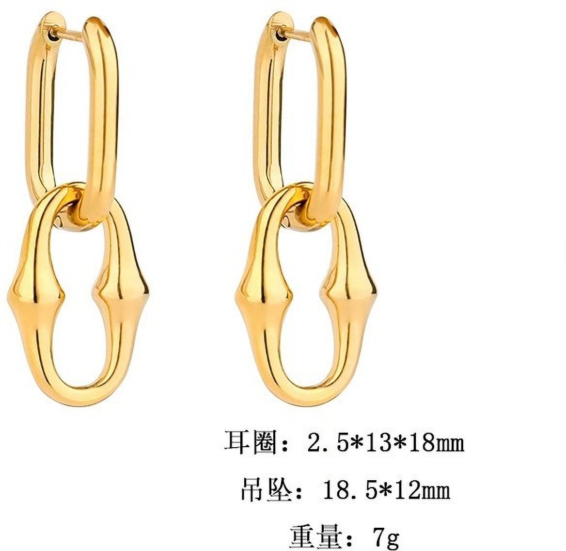 MYKI Gold Plated Chain Link Anti Tarnish Earrings | MYKI (MKERCH1008G-SSYI)