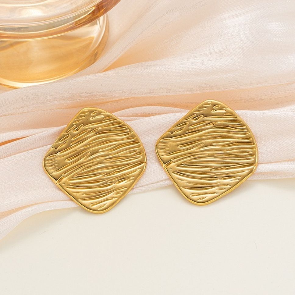 MYKI Textured Petal Anti Tarnish Earrings | MYKI (MKERCH1010-SSYI)