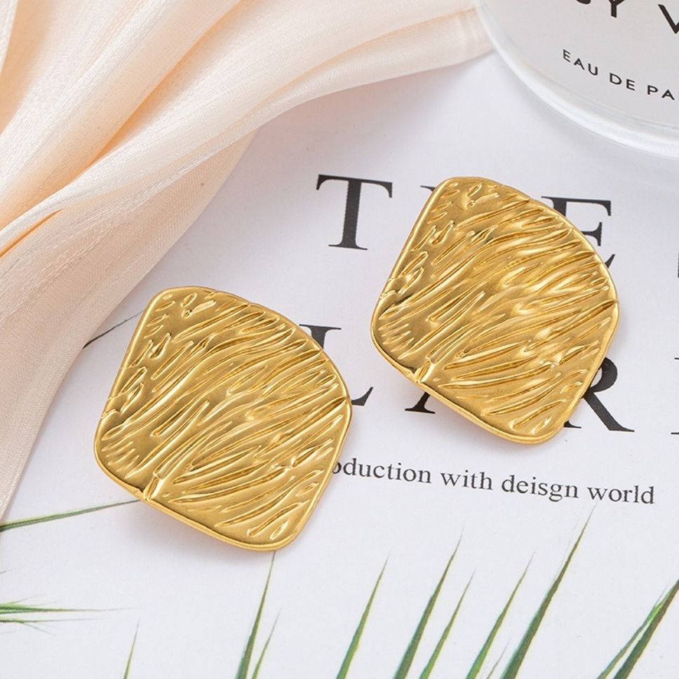 MYKI Textured Petal Anti Tarnish Earrings | MYKI (MKERCH1010-SSYI)