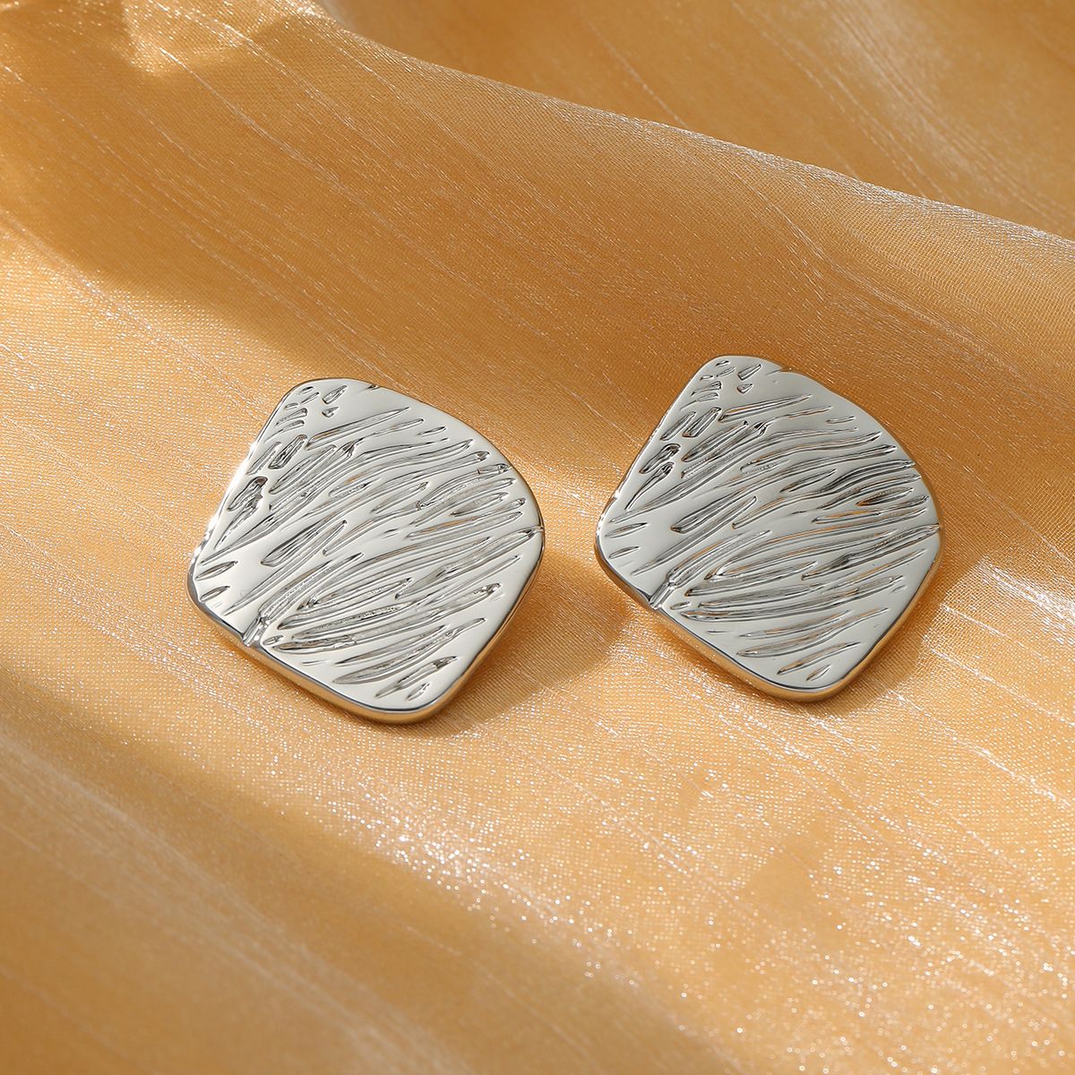 MYKI Textured Petal Anti Tarnish Earrings | MYKI (MKERCH1010-SSYI)