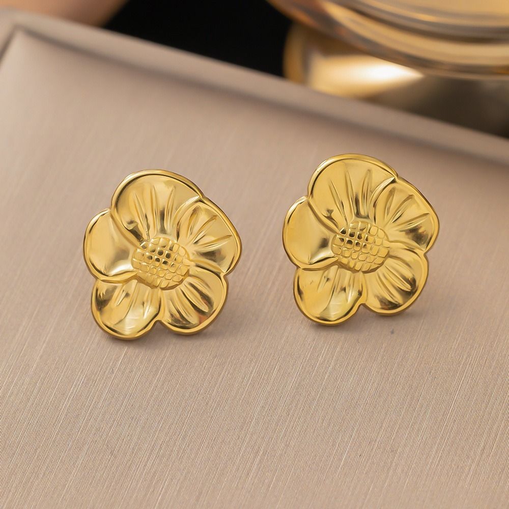 MYKI Gold Plated Floral Stud Anti Tarnish Earrings | MYKI (MKERCH1013G-SSYI)
