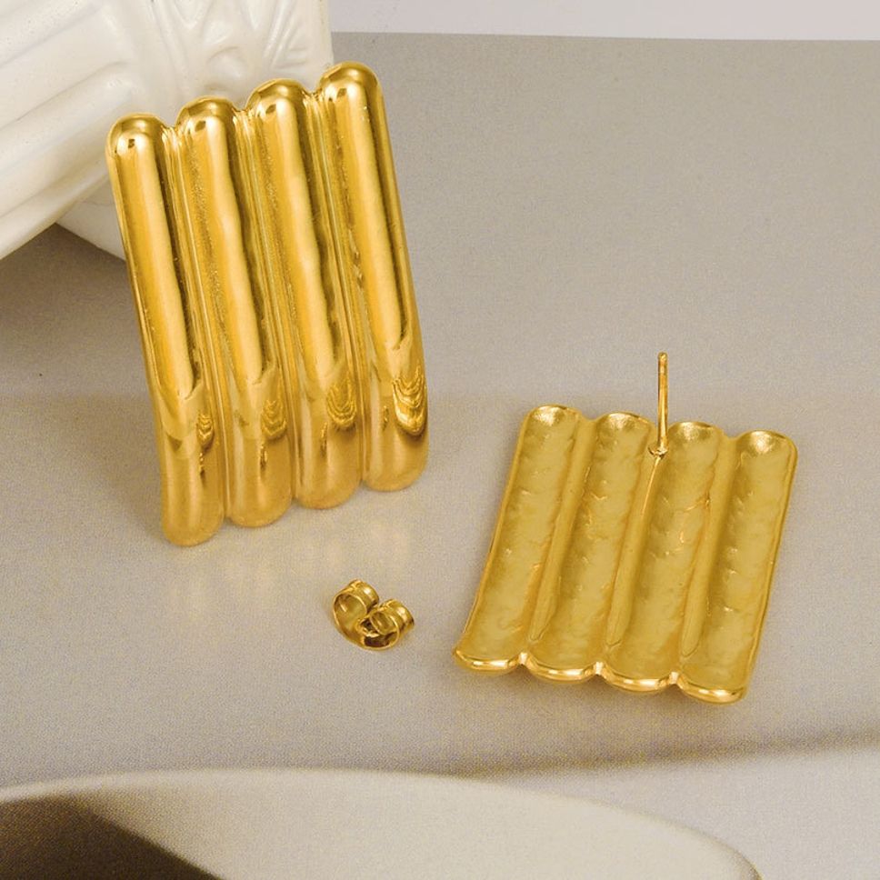 MYKI Anti Tarnish Cylinder Bar Earrings | MYKI (MKERCH1017-SSYI)