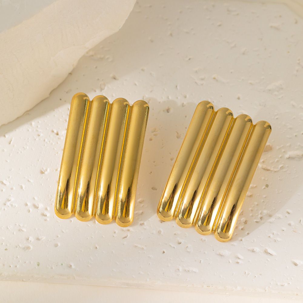MYKI Anti Tarnish Cylinder Bar Earrings | MYKI (MKERCH1017-SSYI)