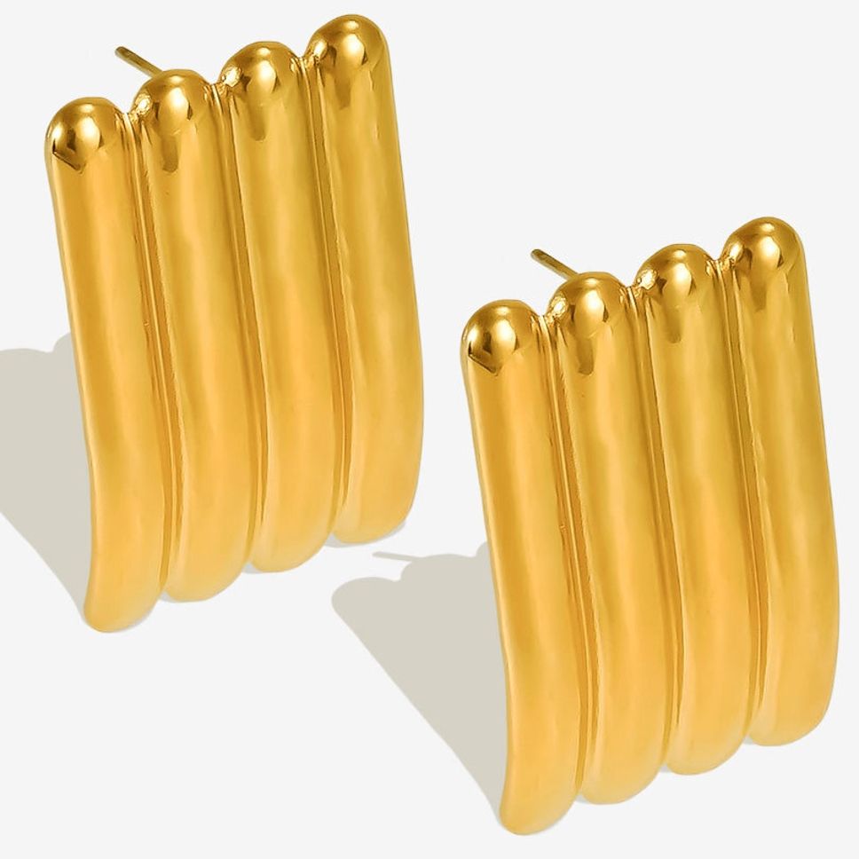 MYKI Anti Tarnish Cylinder Bar Earrings | MYKI (MKERCH1017-SSYI)