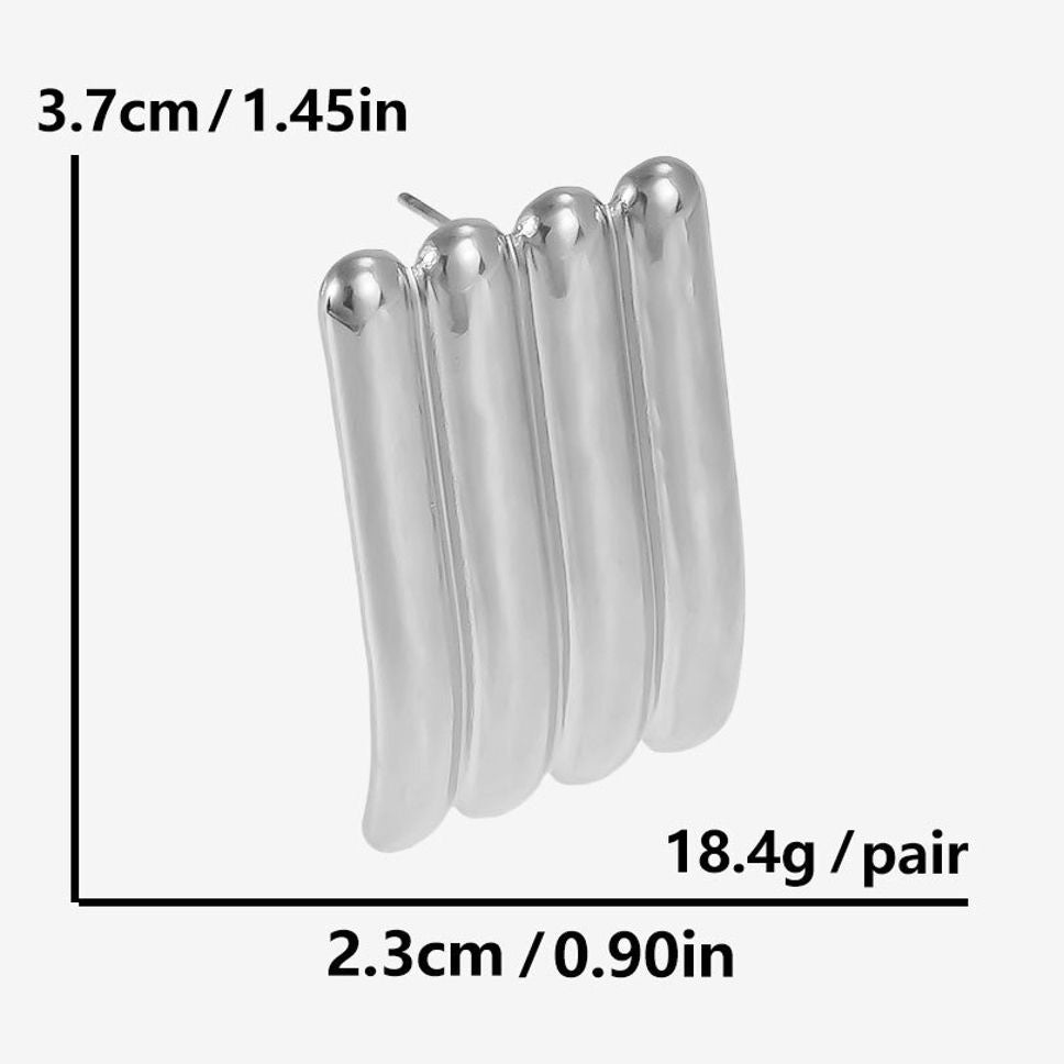 MYKI Anti Tarnish Cylinder Bar Earrings | MYKI (MKERCH1017-SSYI)