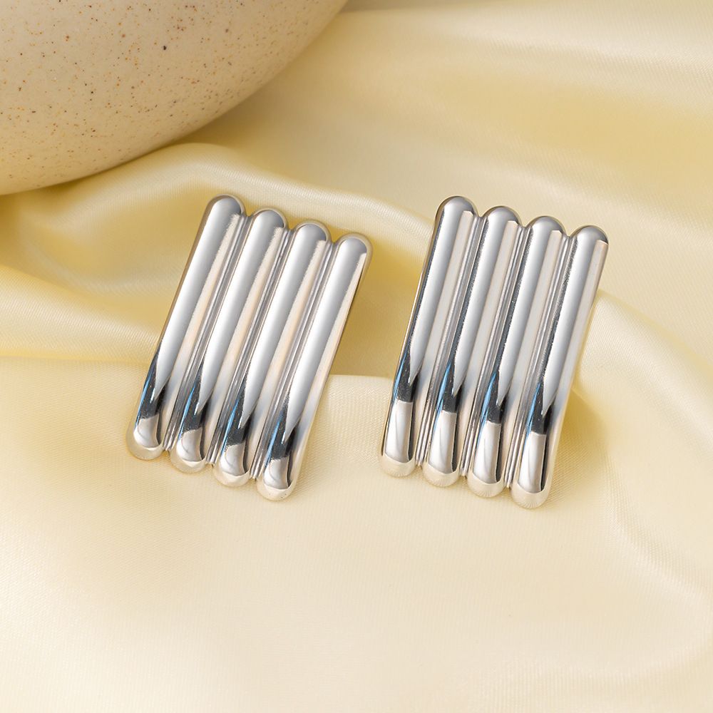 MYKI Anti Tarnish Cylinder Bar Earrings | MYKI (MKERCH1017-SSYI)