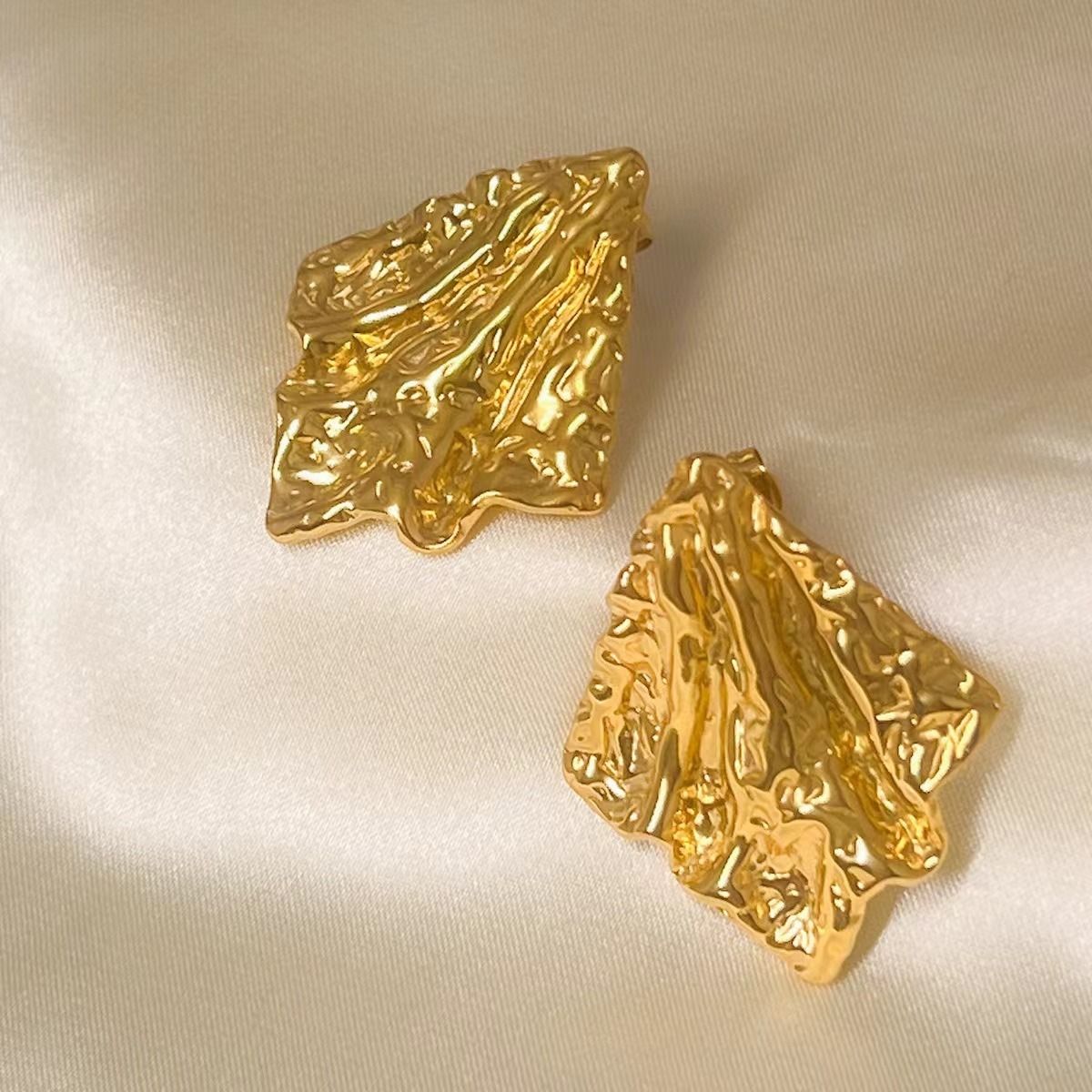 MYKI Crumpled Textured Anti Tarnish Earrings | MYKI (MKERCH1018-SSYI)