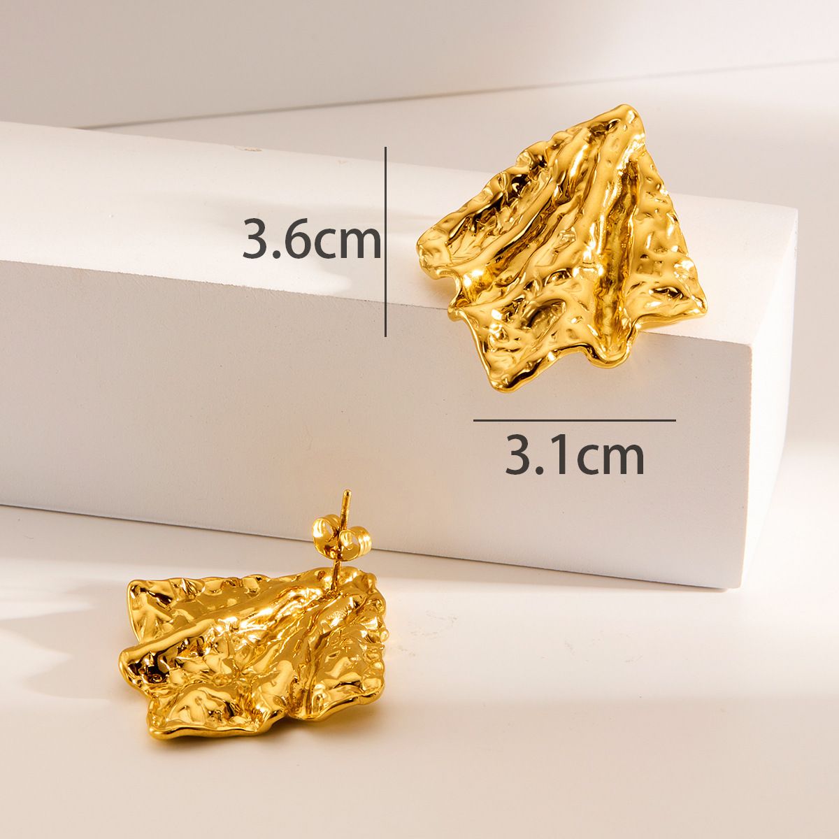 MYKI Crumpled Textured Anti Tarnish Earrings | MYKI (MKERCH1018-SSYI)