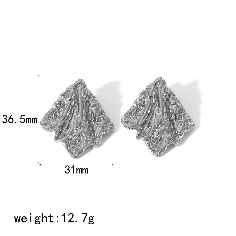 MYKI Crumpled Textured Anti Tarnish Earrings | MYKI (MKERCH1018-SSYI)