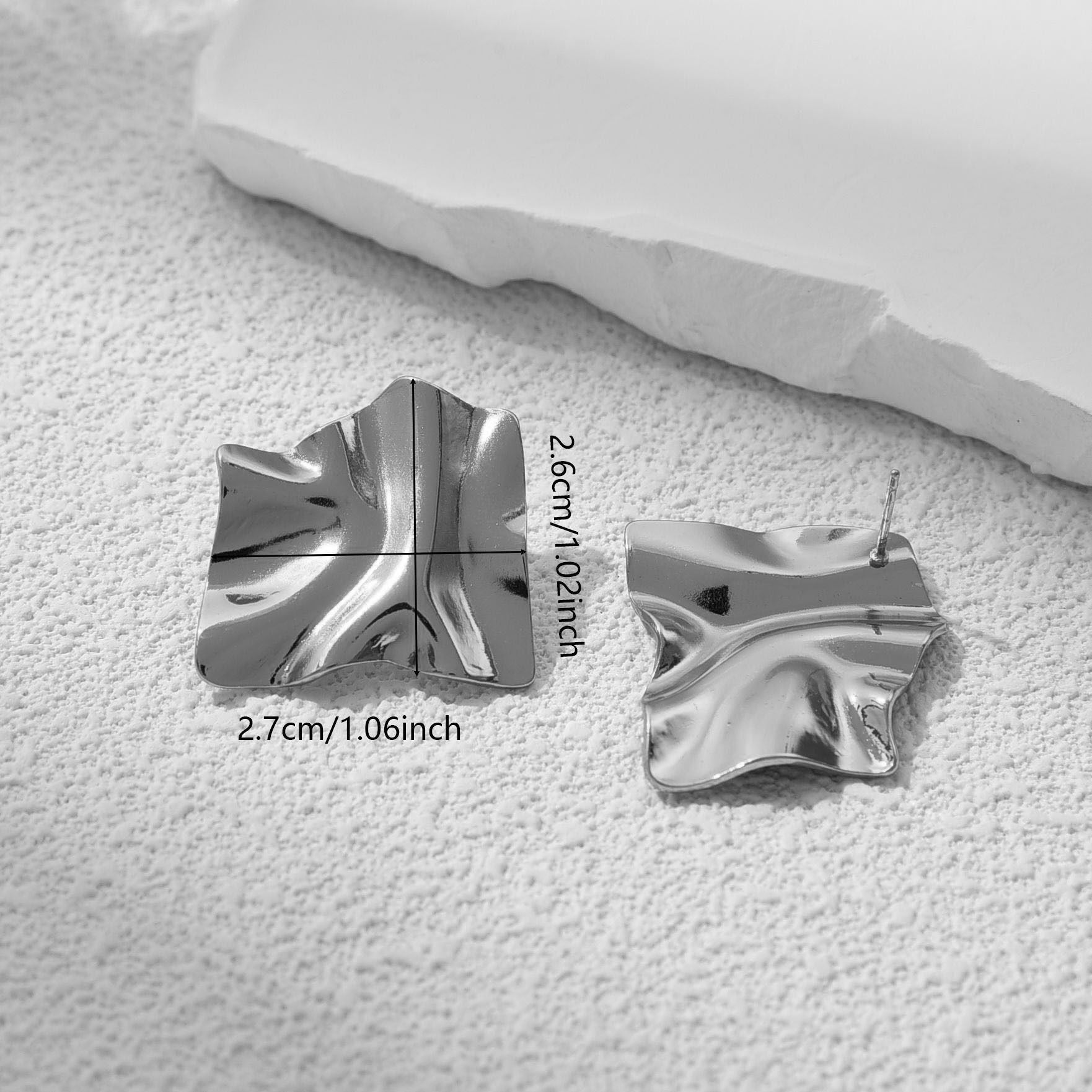 MYKI Plated Anti Tarnish Folded Metal Earrings | MYKI (MKERCH1022S-SSYI)