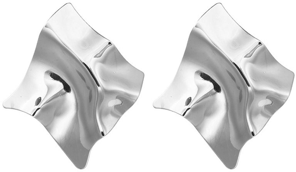 MYKI Plated Anti Tarnish Folded Metal Earrings | MYKI (MKERCH1022S-SSYI)