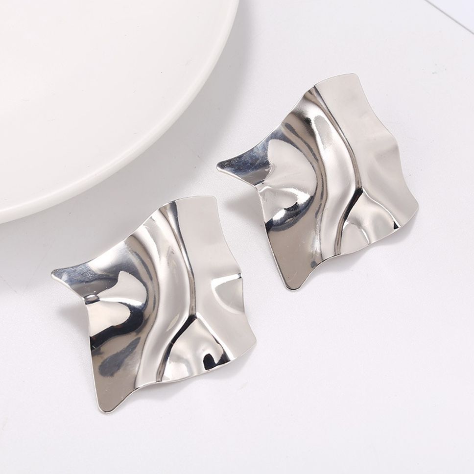 MYKI Plated Anti Tarnish Folded Metal Earrings | MYKI (MKERCH1022S-SSYI)