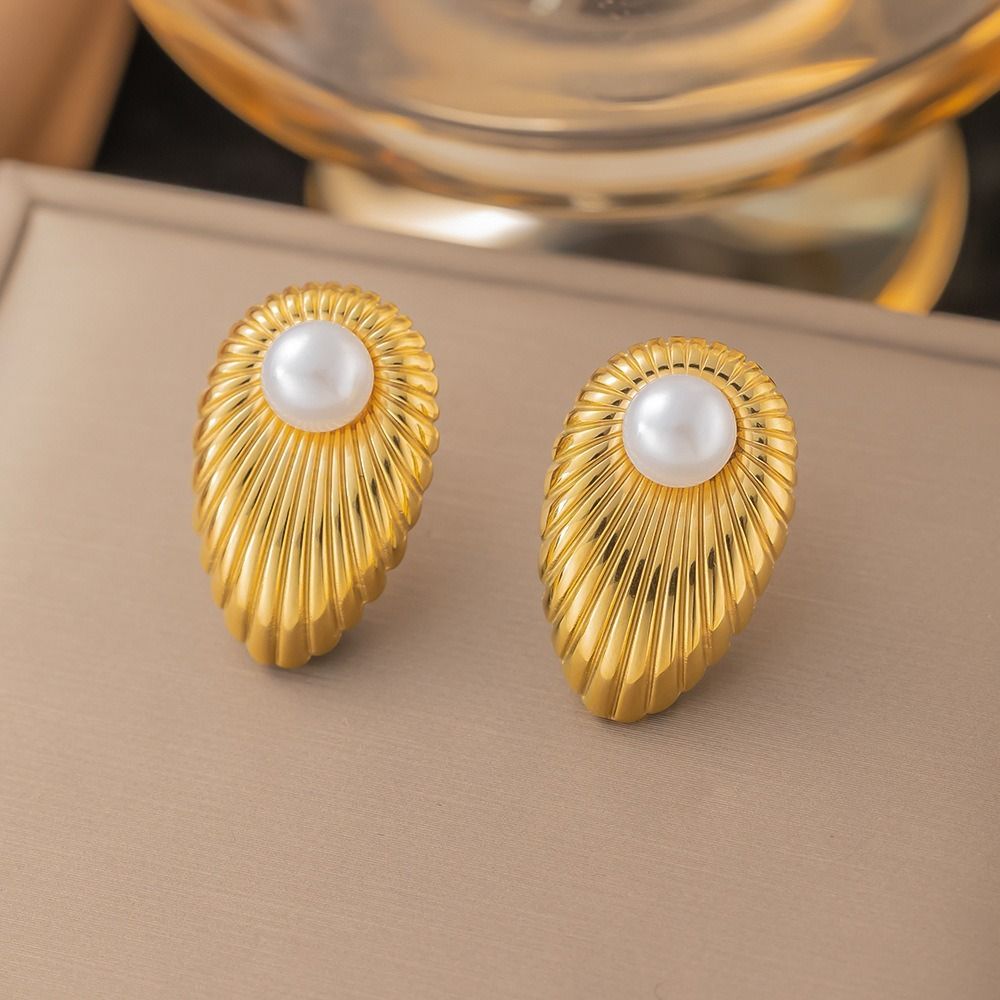 MYKI Gold Plated Pearl Teardrop Anti Tarnish Earrings | MYKI (MKERCH1023G-SSYI)