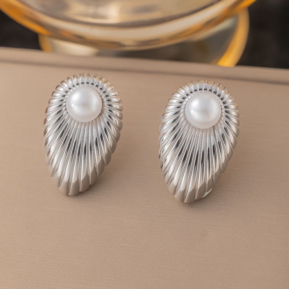 MYKI Silver Pearl Teardrop Anti Tarnish Earrings | MYKI (MKERCH1023S-SSYI)