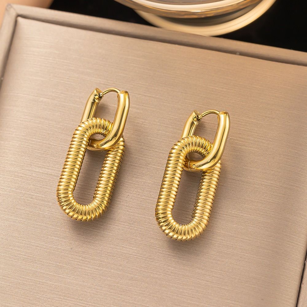 MYKI Gold Plated Coil Link Anti Tarnish Earrings | MYKI (MKERCH1025G-SSYI)