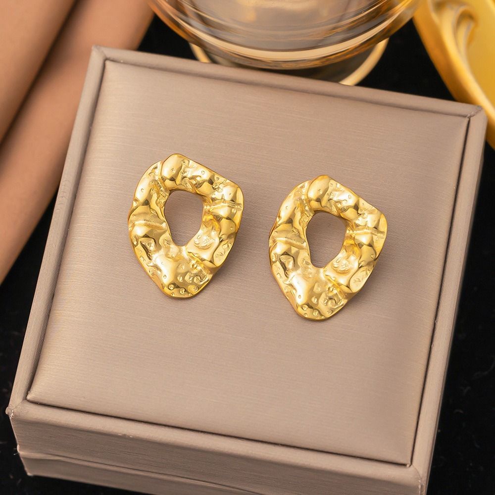 MYKI Gold Plated Abstract Organic Shape Earrings | MYKI (MKERCH1027G-SSYI)