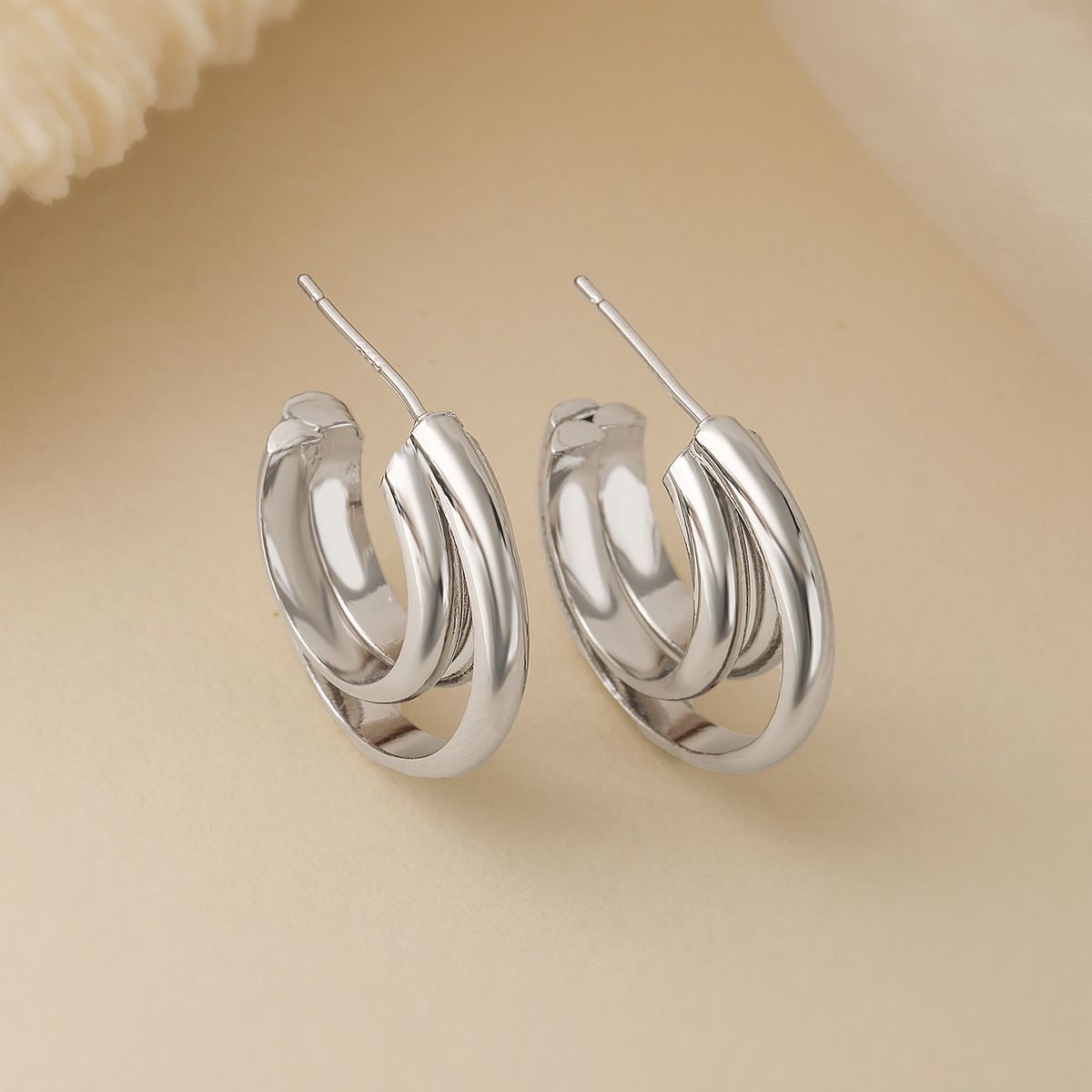 MYKI Multi Hoop Anti Tarnish Earrings | MYKI (MKERCH1028S-SSYI)