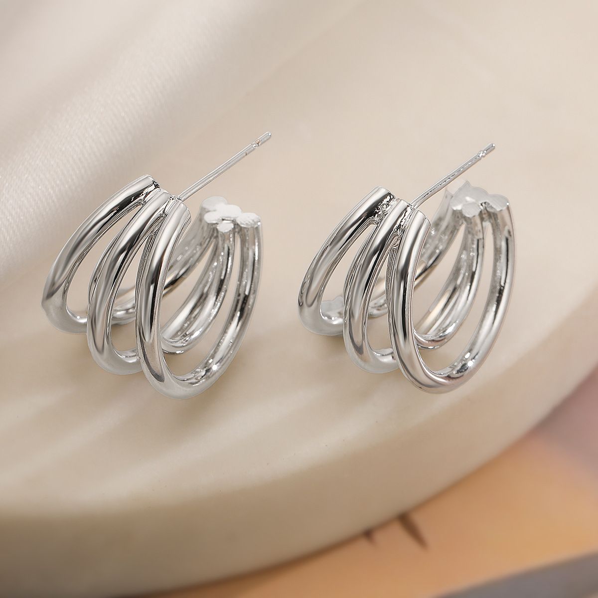 MYKI Multi Hoop Anti Tarnish Earrings | MYKI (MKERCH1028S-SSYI)