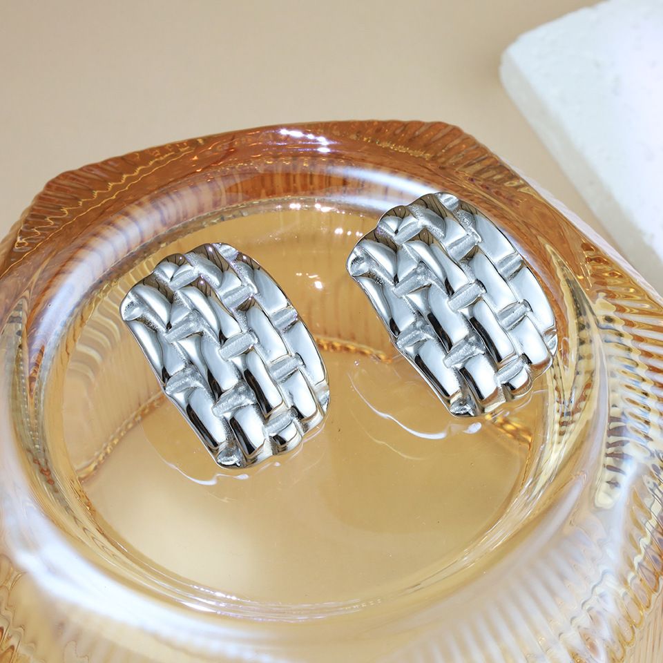 MYKI Anti Tarnish Woven Texture Earrings | MYKI (MKERCH1029-SSYI)