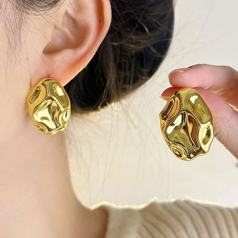 MYKI Organic Pebble Anti Tarnish Earrings | MYKI (MKERCH1030-SSYI)