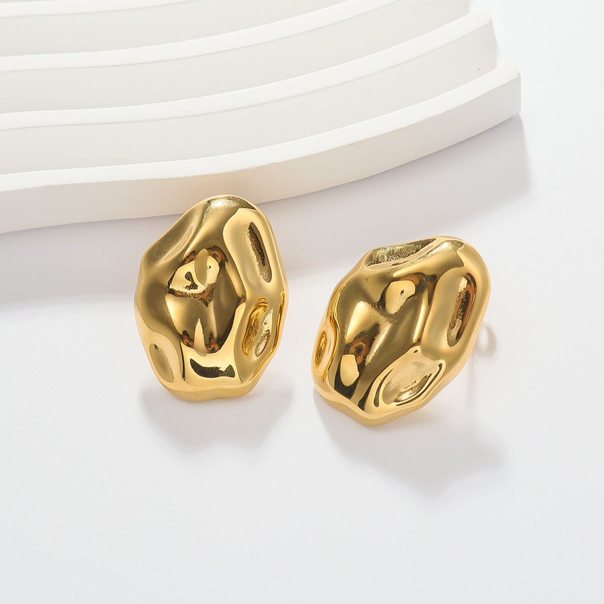 MYKI Organic Pebble Anti Tarnish Earrings | MYKI (MKERCH1030-SSYI)