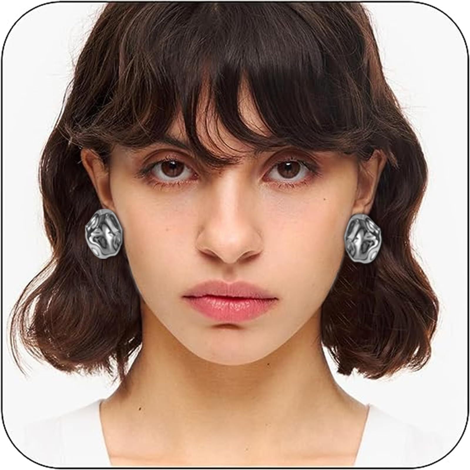 MYKI Organic Pebble Anti Tarnish Earrings | MYKI (MKERCH1030-SSYI)