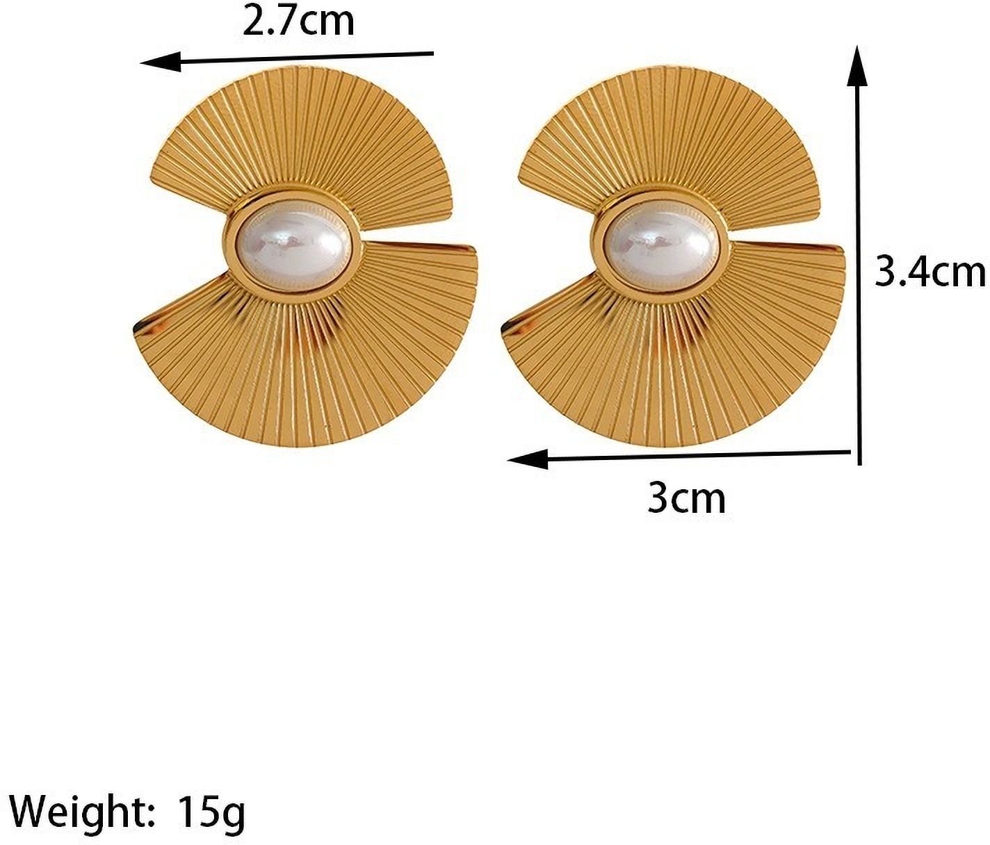 MYKI Gold Plated Half Moon Pearl Anti Tarnish Earrings | MYKI (MKERCH1032G-SSYI)