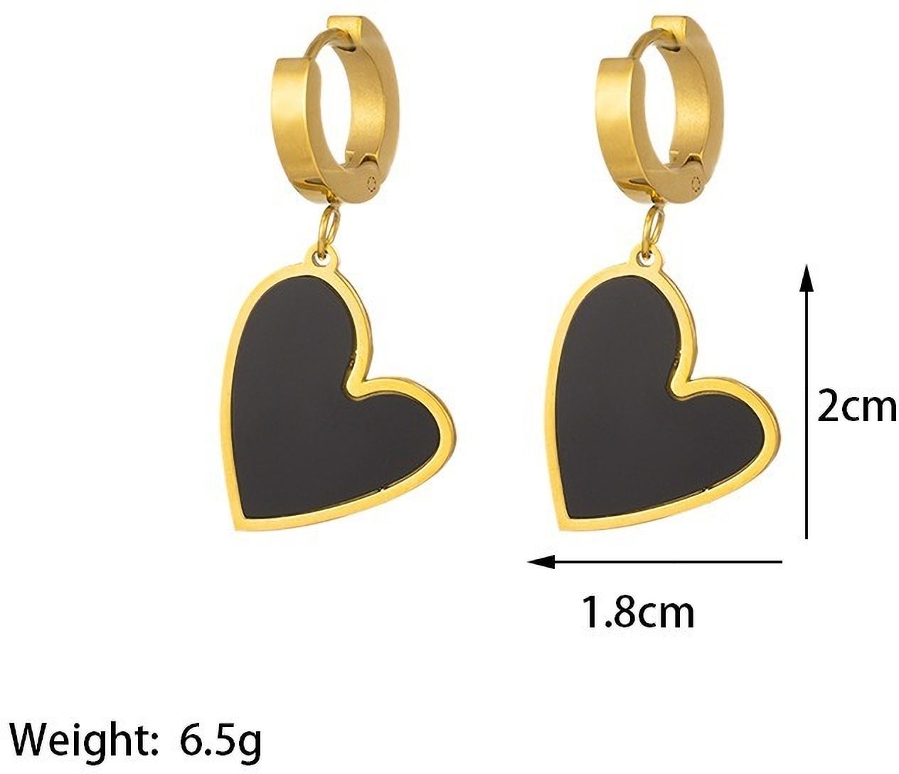 MYKI Gold Plated Heart Charm Hoop Earrings | MYKI (MKERCH1034G-SSYI)
