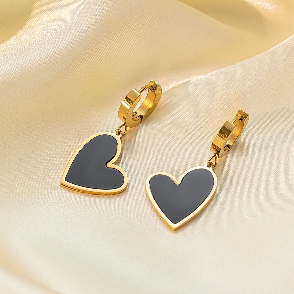 MYKI Gold Plated Heart Charm Hoop Earrings | MYKI (MKERCH1034G-SSYI)
